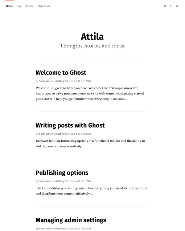 Attila theme for Ghost CMS.