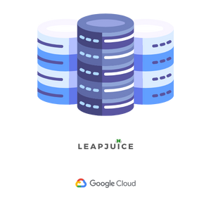 Database stack icons representing Leapjuice high-availability databases and performance benefits to the customer.