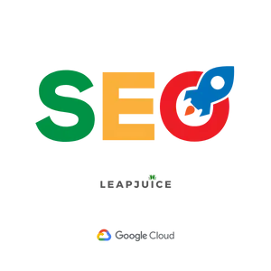 Colored letters spelling out SEO. Represents search engine optimization boost gained from Leapjuice Managed Hosting built on Google Cloud.