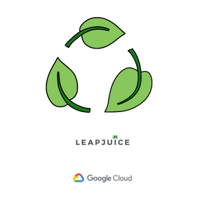 Green leaves pointed towards a circle movement. Represents Leapjuice utilizing Google's carbon-free energy zones to deliver exceptional Managed Hosting performance with the lowest emissions.